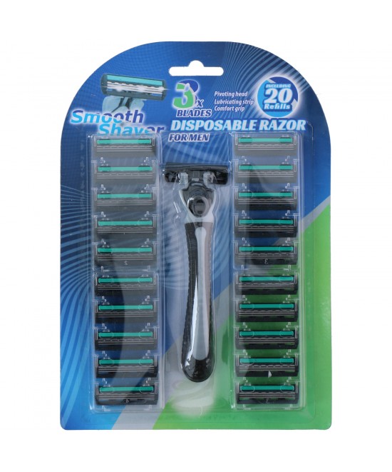 Ανδρική Ξυριστική Μηχανή 3 Λεπίδες 21Τμχ