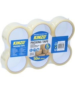 Ταινία Συσκευασίας Διαφανής 6Τμχ 50m x 48mm KINZO