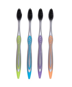 Οδοντόβουρτσα Μαλακή Μαύρη/Πολύχρωμη 4Τμχ