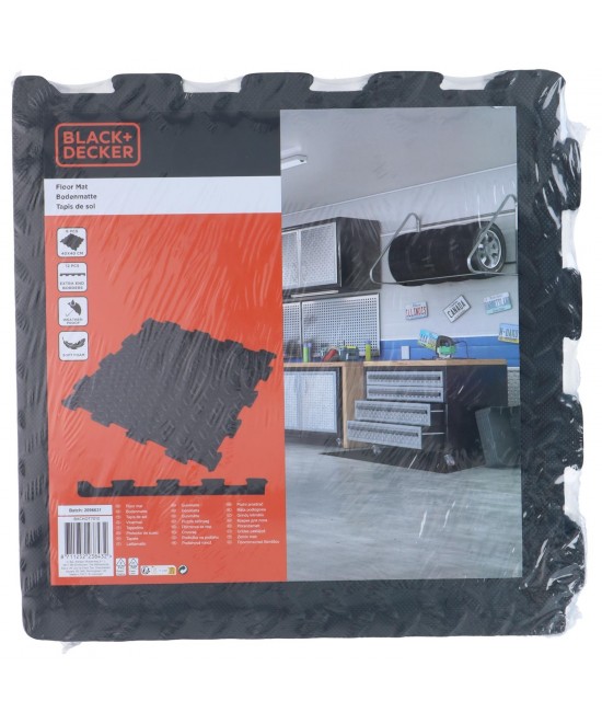 Πλακάκια Δαπέδου Μαύρα 40x40cm BLACK+DECKER 6Τμχ
