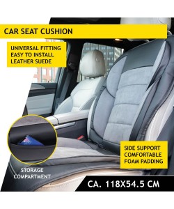 Μαξιλάρι Καθίσματος Αυτοκινήτου PVC/Σουέτ Γκρι 118x54.5cm