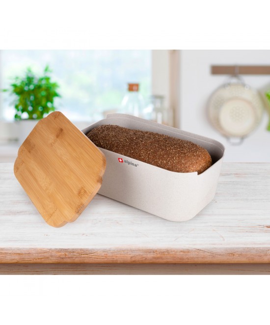 Ψωμιέρα Με Καπάκι Μπαμπού 650gr ALPINA