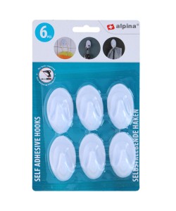 Αυτοκόλλητοι Γάντζοι Τοίχου 4/6/8Τμχ Λευκοί Αυτοκόλλητοι Γάντζοι Τοίχου 4/6/8Τμχ Λευκοί