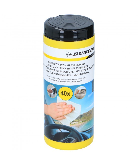 Υγρά Μαντηλάκια Καθαρισμού Τζαμιών Αυτοκινήτου 40Τμχ DUNLOP Υγρά Μαντηλάκια Καθαρισμού Τζαμιών Αυτοκινήτου 40Τμχ DUNLOP