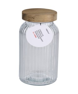 Βάζο Αποθήκευσης 1300ml με Καπάκι Ξύλινο ALPINA