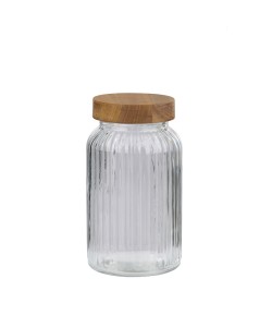 Βάζο Αποθήκευσης 1300ml με Καπάκι Ξύλινο ALPINA