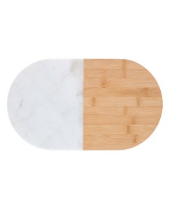 Οβάλ Δίσκος Σερβιρίσματος Μάρμαρο/Μπαμπού 37x22cm ALPINA