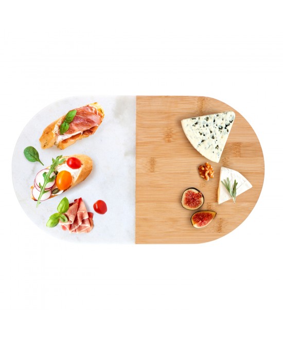 Οβάλ Δίσκος Σερβιρίσματος Μάρμαρο/Μπαμπού 37x22cm ALPINA Οβάλ Δίσκος Σερβιρίσματος Μάρμαρο/Μπαμπού 37x22cm ALPINA