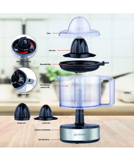 Στίφτης Εσπεριδοειδών 800ml 30W Ανοξείδωτος ALPINA