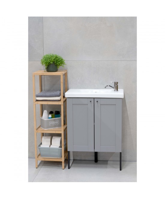 Ράφι Μπάνιου 4 Επιπέδων Μπαμπού ALPINA Ράφι Μπάνιου 4 Επιπέδων Μπαμπού ALPINA