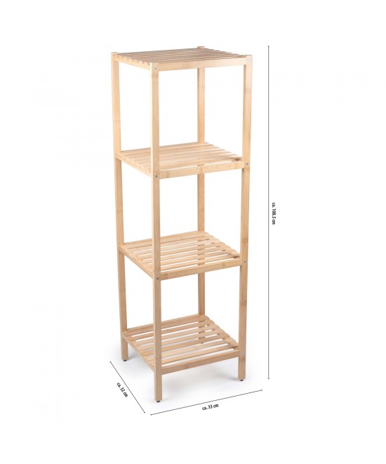 Ράφι Μπάνιου 4 Επιπέδων Μπαμπού ALPINA Ράφι Μπάνιου 4 Επιπέδων Μπαμπού ALPINA