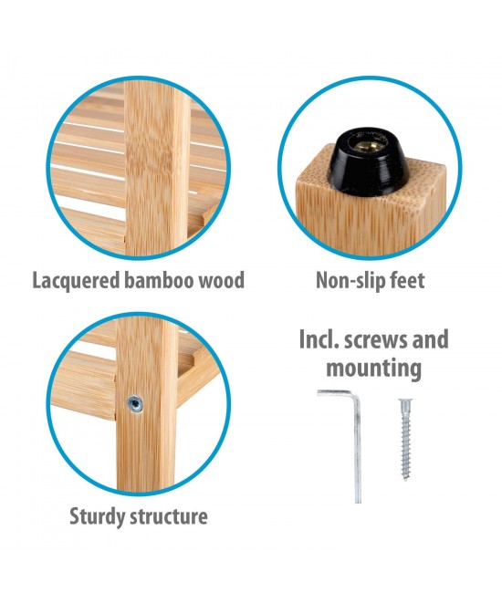 Ράφι Μπάνιου 4 Επιπέδων Μπαμπού ALPINA Ράφι Μπάνιου 4 Επιπέδων Μπαμπού ALPINA