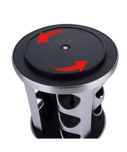 Βάση Μπαχαρικών Περιστρεφόμενη Ασημί Μεταλλική/Γυάλινη 19x23cm ALPINA