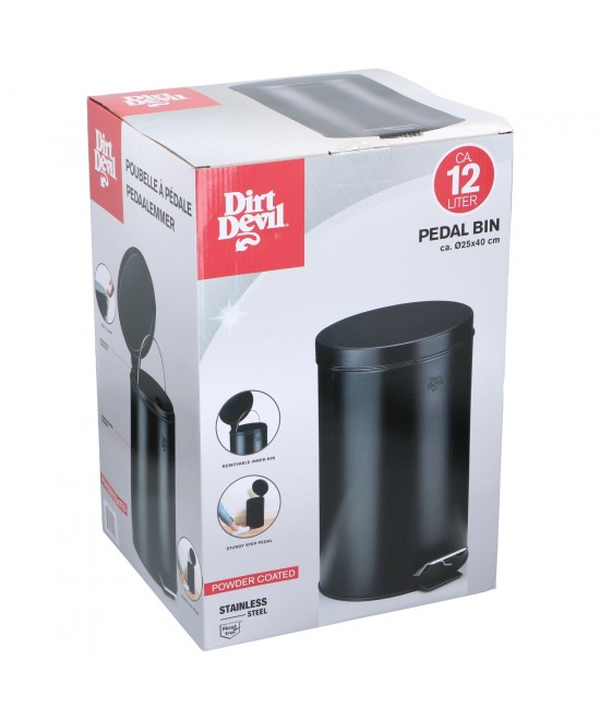 Κάδος Πεντάλ 12lt Μαύρο DIRT DEVIL