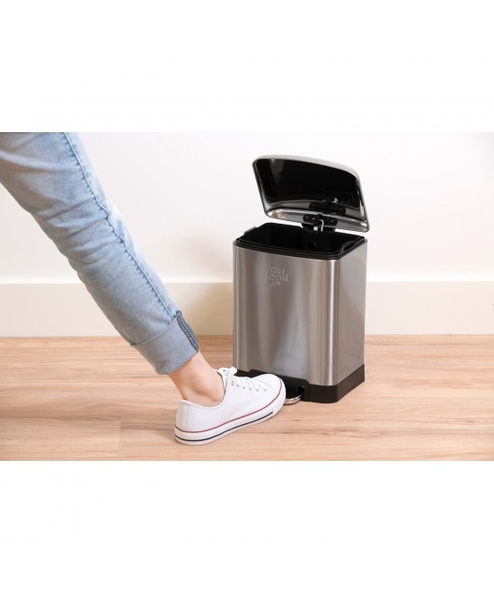 Κάδος Απορριμάτων 6lt Soft Close Ασημί DIRT DEVIL