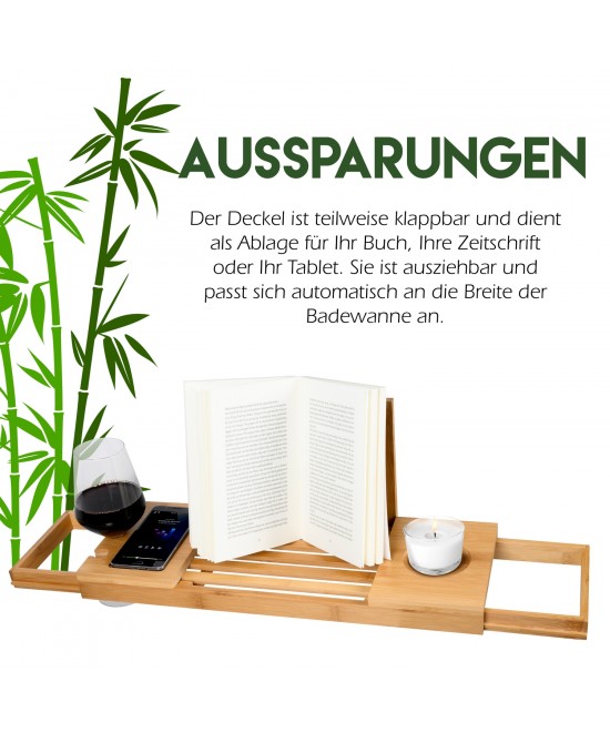 Ράφι Μπάνιου Επεκτάσιμο 50-92x18x4cm Μπαμπού