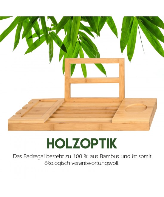 Ράφι Μπάνιου Επεκτάσιμο 50-92x18x4cm Μπαμπού