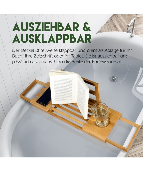 Ράφι Μπάνιου Επεκτάσιμο 50-92x18x4cm Μπαμπού