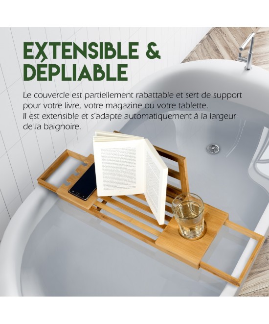 Ράφι Μπάνιου Επεκτάσιμο 50-92x18x4cm Μπαμπού