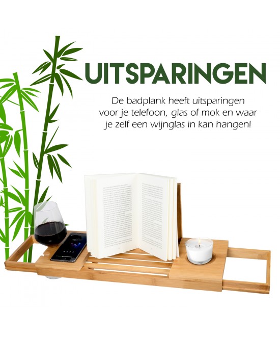 Ράφι Μπάνιου Επεκτάσιμο 50-92x18x4cm Μπαμπού