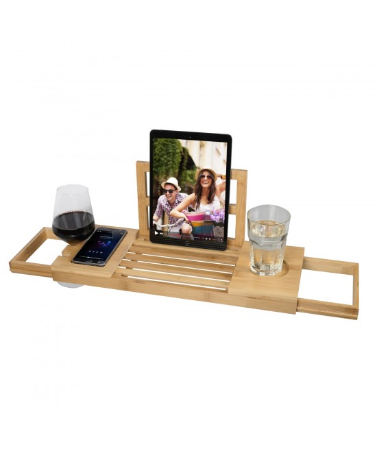 Ράφι Μπάνιου Επεκτάσιμο 50-92x18x4cm Μπαμπού