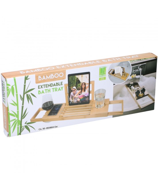 Ράφι Μπάνιου Επεκτάσιμο 50-92x18x4cm Μπαμπού