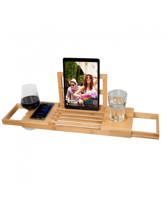 Ράφι Μπάνιου Επεκτάσιμο 50-92x18x4cm Μπαμπού