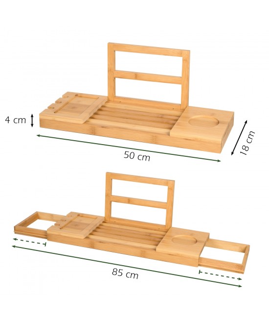 Ράφι Μπάνιου Επεκτάσιμο 50-92x18x4cm Μπαμπού