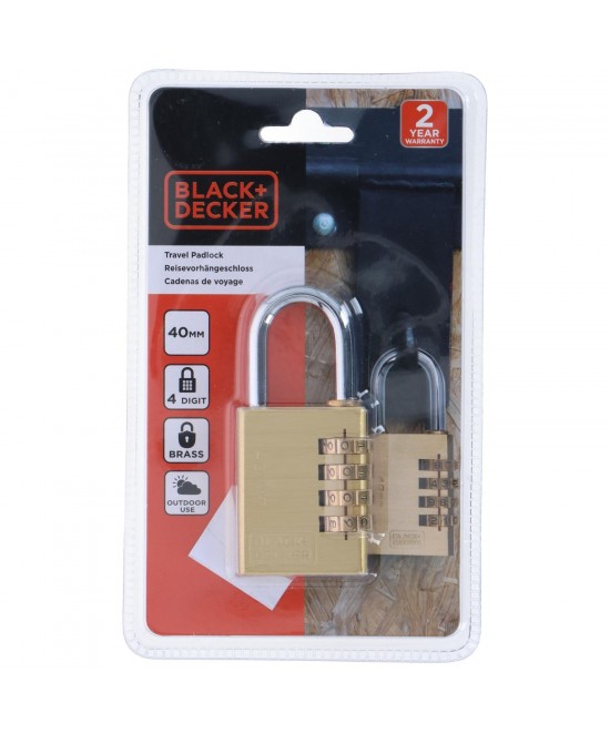 Λουκέτο 40mm Συνδυασμού Ορειχάλκινο BLACK+DECKER