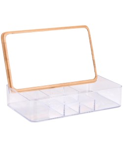 Κουτί Αποθήκευσης με Καθρέφτη Μπαμπού