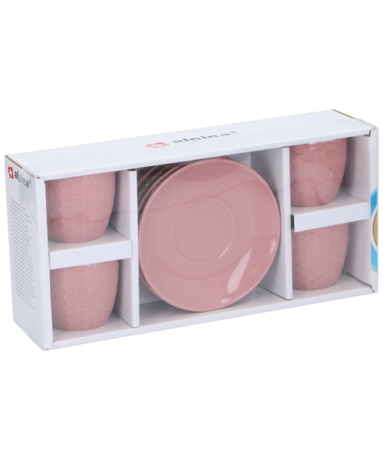 Σετ Φλιτζάνι & Πιατάκι 8Τμχ Σε 4 Χρώματα Espresso