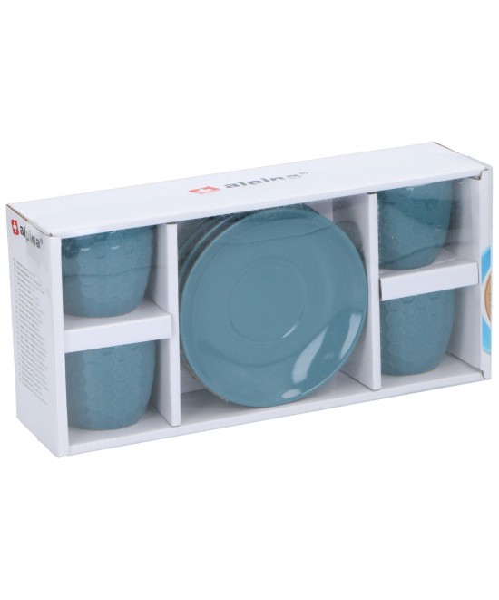 Σετ Φλιτζάνι & Πιατάκι 8Τμχ Σε 4 Χρώματα Espresso