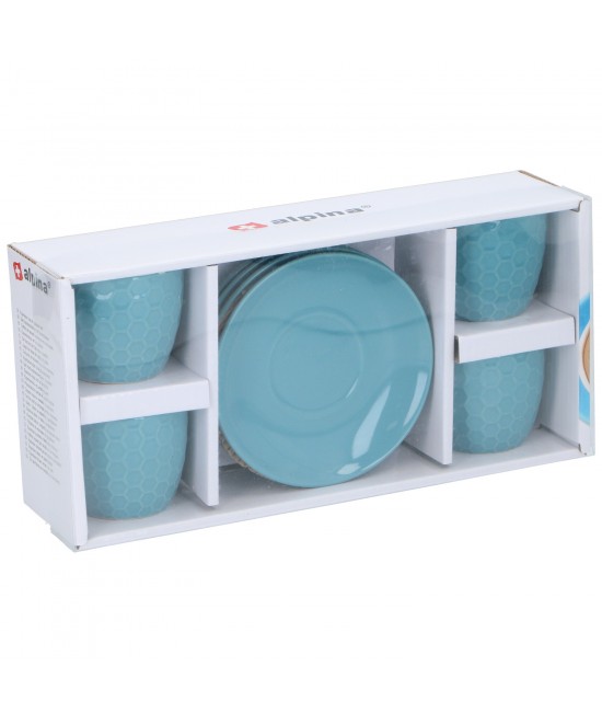 Σετ Φλιτζάνι & Πιατάκι 8Τμχ Σε 4 Χρώματα Espresso