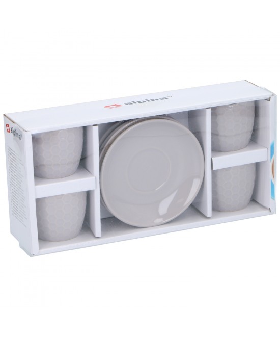 Σετ Φλιτζάνι & Πιατάκι 8Τμχ Σε 4 Χρώματα Espresso