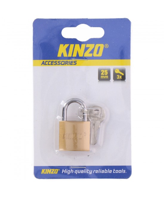 Λουκέτο 25mm με 3 Κλειδιά KINZO Λουκέτο 25mm με 3 Κλειδιά KINZO