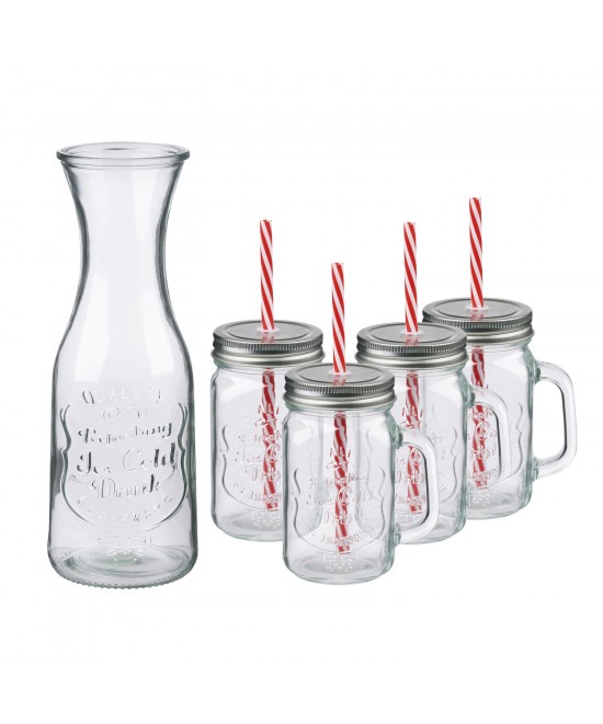 Σετ Καράφα 1L και Ποτήρια 420ml 4Τμχ ALPINA Σετ Καράφα 1L και Ποτήρια 420ml 4Τμχ ALPINA