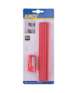Σετ Μολύβια Μαραγκού Με Ξύστρα 5Τμχ KINZO