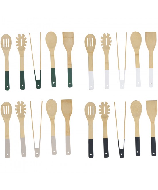 Σετ Μαγειρικών Σκευών Μπαμπού 5Τμχ Σε 4 Χρώματα ALPINA Σετ Μαγειρικών Σκευών Μπαμπού 5Τμχ Σε 4 Χρώματα ALPINA