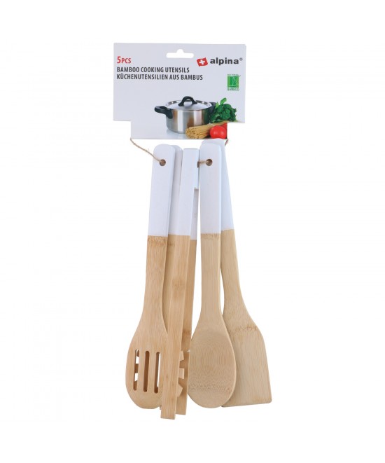 Σετ Μαγειρικών Σκευών Μπαμπού 5Τμχ Σε 4 Χρώματα ALPINA Σετ Μαγειρικών Σκευών Μπαμπού 5Τμχ Σε 4 Χρώματα ALPINA