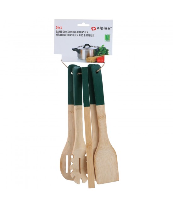 Σετ Μαγειρικών Σκευών Μπαμπού 5Τμχ Σε 4 Χρώματα ALPINA Σετ Μαγειρικών Σκευών Μπαμπού 5Τμχ Σε 4 Χρώματα ALPINA