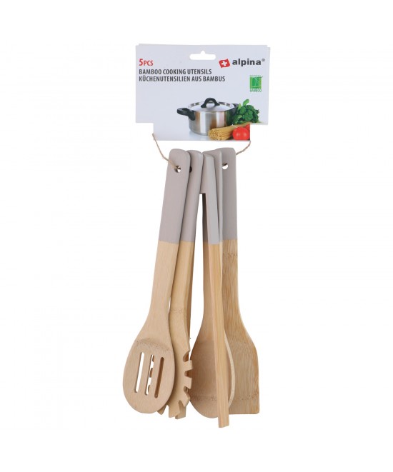 Σετ Μαγειρικών Σκευών Μπαμπού 5Τμχ Σε 4 Χρώματα ALPINA Σετ Μαγειρικών Σκευών Μπαμπού 5Τμχ Σε 4 Χρώματα ALPINA