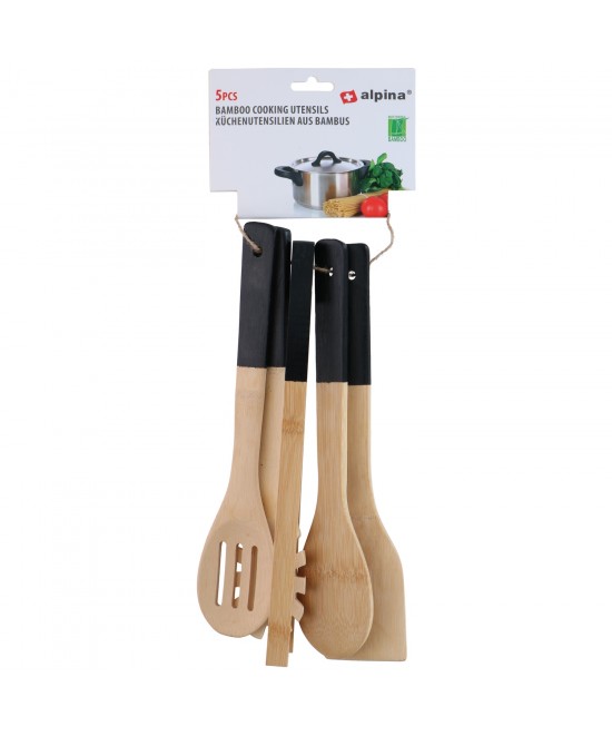 Σετ Μαγειρικών Σκευών Μπαμπού 5Τμχ Σε 4 Χρώματα ALPINA Σετ Μαγειρικών Σκευών Μπαμπού 5Τμχ Σε 4 Χρώματα ALPINA
