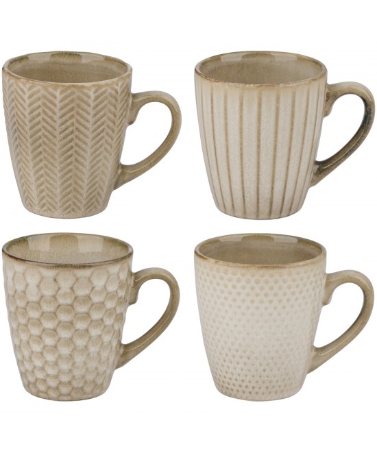 Κούπα Reactive Glaze Μπεζ Σε 4 Σχέδια Κούπα Reactive Glaze Μπεζ Σε 4 Σχέδια