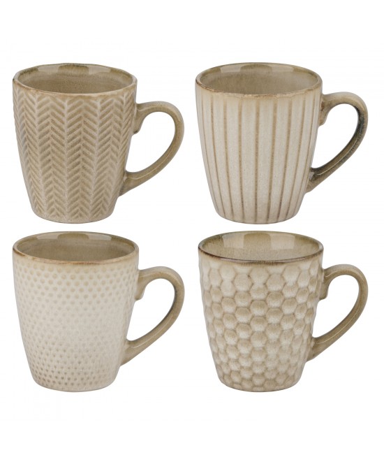 Κούπα Reactive Glaze Μπεζ Σε 4 Σχέδια Κούπα Reactive Glaze Μπεζ Σε 4 Σχέδια
