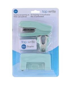 Σετ Συρραφής και Διάτρησης Μαύρο/Μέντα Πλαστικό/Μέταλλο 4Τμχ