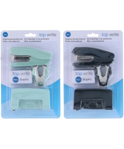 Σετ Συρραφής και Διάτρησης Μαύρο/Μέντα Πλαστικό/Μέταλλο 4Τμχ