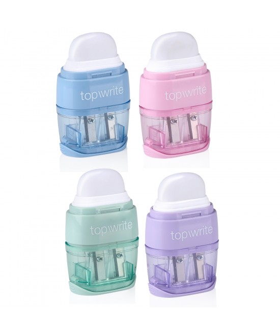 Γόμα και Ξύστρα Σε 4 Χρώματα TOPWRITE