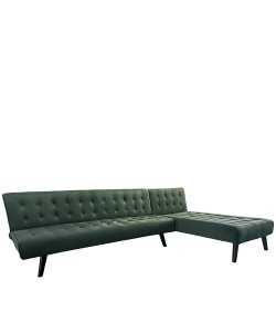 Καναπές Κρεβάτι Γωνιακός ArteLibre MAGUS Πράσινο Ύφασμα 254x77/163x74cm