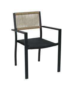 Πολυθρόνα Κήπου ArteLibre HORUS Μαύρο/Καφέ Αλουμίνιο/Rattan 56x58x83cm