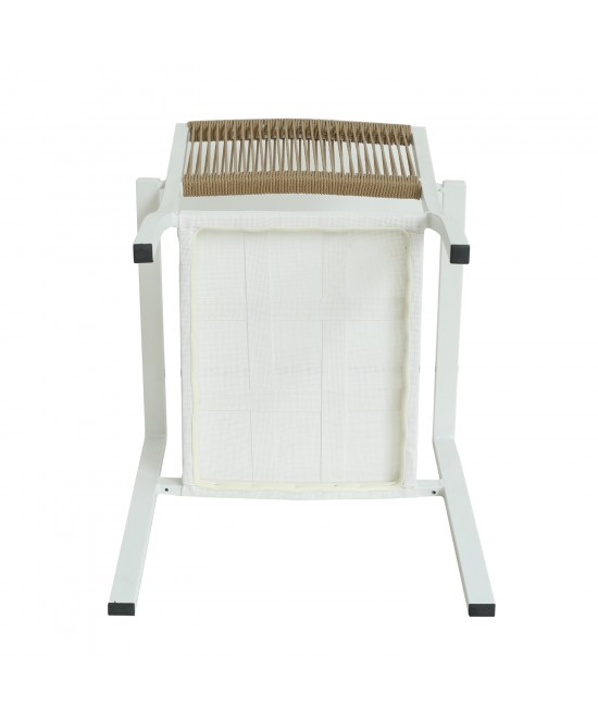 Πολυθρόνα Κήπου ArteLibre HORUS Λευκό/Καφέ Αλουμίνιο/Rattan 56x58x83cm